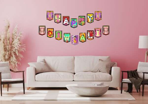 HOBBYHUT Happy Diwali Banner for Diwali Decoration & Party ( Multicolour) - Image 2