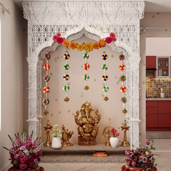 HOBBYHUT Handmade Traditional Festive Ladi(Set of 5) for Door Entrance, Main Door, Mandir, Home Decoration - Image 2