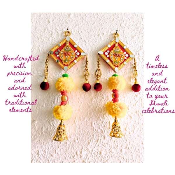 HOBBYHUT Handmade Traditional Festive Shubh Labh Toran/Bandanwar/Hanging for Door Entrance, Main Door, Mandir, Home Decoration (Shubh Labh Hanging) - Image 3