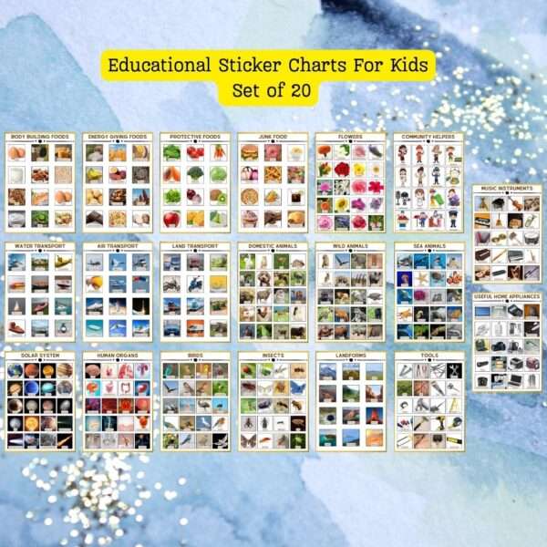 Educational Sticker Charts For Kids - Set of 20 - Image 8