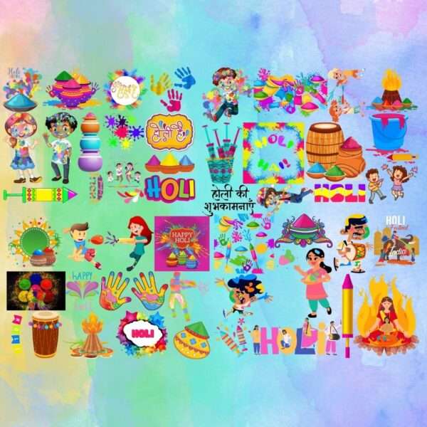 Holi Themed Stickers: Bring Joy to Your Celebrations! - Image 2