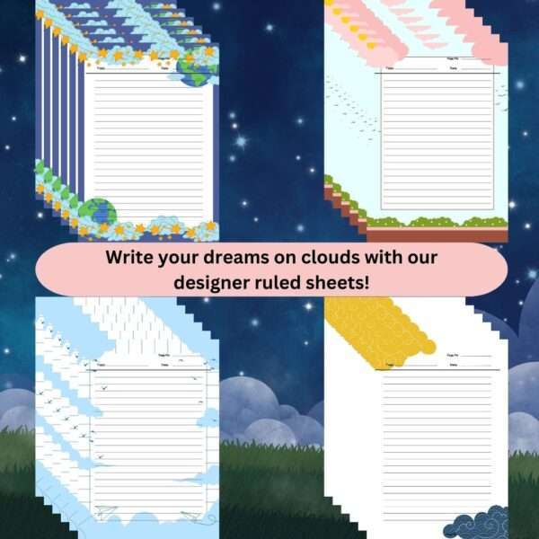 Cloud themed designer sheets