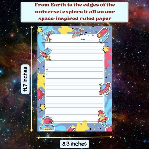 A4 Space Themed Designer Sheets - 80 sheets/ 4 Designs - Image 6