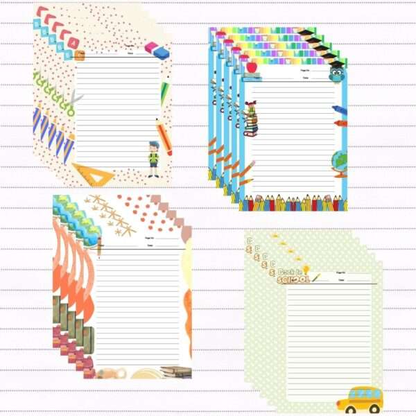 A4 Back To School Themed Designer Sheets-80 sheets/ 4 Designs - Image 6