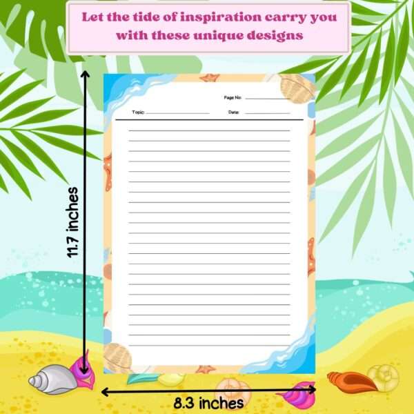 A4 Beach Themed Designer Sheets - 80 sheets/ 4 Designs - Image 5