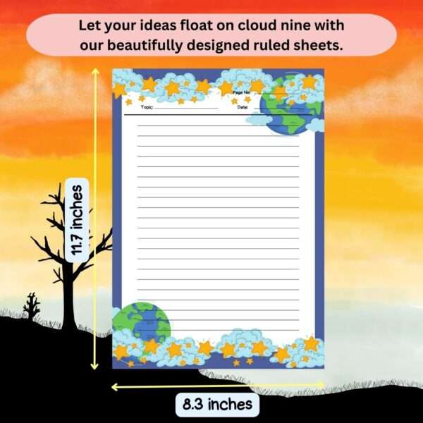 A4 Cloud Themed Designer Sheets - 80 sheets/ 4 Designs - Image 5