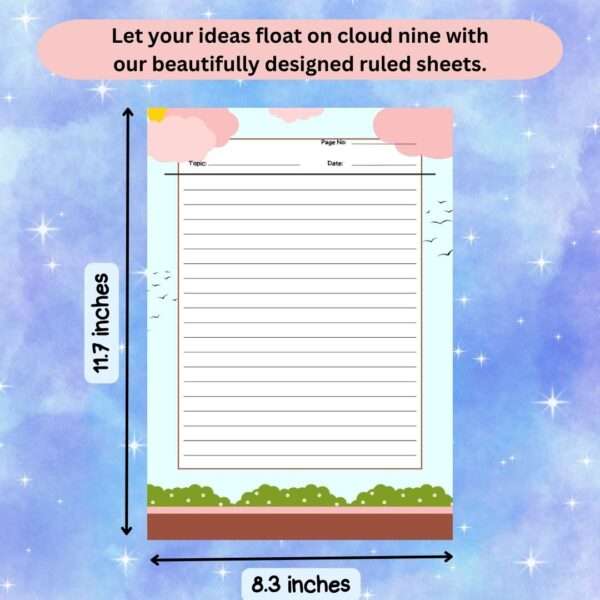 A4 Cloud Themed Designer Sheets - 80 sheets/ 4 Designs - Image 4