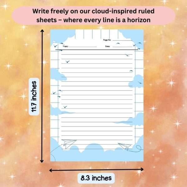 A4 Cloud Themed Designer Sheets - 80 sheets/ 4 Designs - Image 3