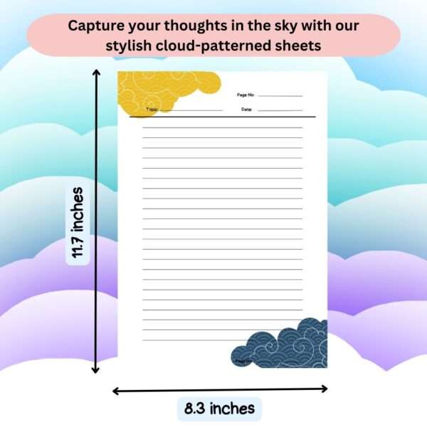 A4 Cloud Themed Designer Sheets - 80 sheets/ 4 Designs - Image 2