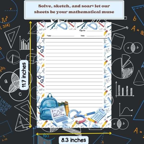 A4 Maths Everywhere Themed Designer Sheets - Set of 100 - Image 3