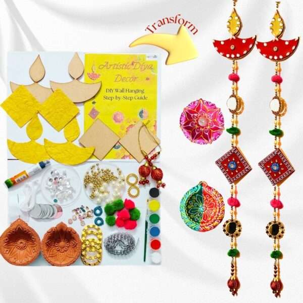 DIY Artistic Diya Decor Kit (Diya Wall Hanging & Diya Painting) - Image 8