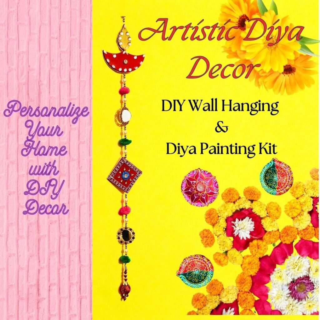 DIY Artistic Diya Decor Kit (Diya Wall Hanging & Diya Painting)