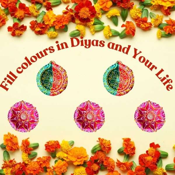 DIY Artistic Diya Decor Kit (Diya Wall Hanging & Diya Painting) - Image 5